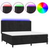 vidaXL Sommier &agrave; lattes de lit matelas et LED Noir 200x200 cm Velours