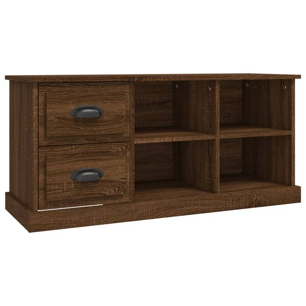 vidaXL Meuble TV ch&ecirc;ne marron 102x35,5x47,5 cm bois d'ing&eacute;nierie