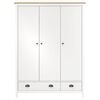 vidaXL Garde-robe &agrave; 3 portes Hill Blanc 127x50x170 cm Bois pin solide