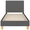 vidaXL Cadre de lit pour enfants avec t&ecirc;te de lit Gris fonc&eacute; tissu