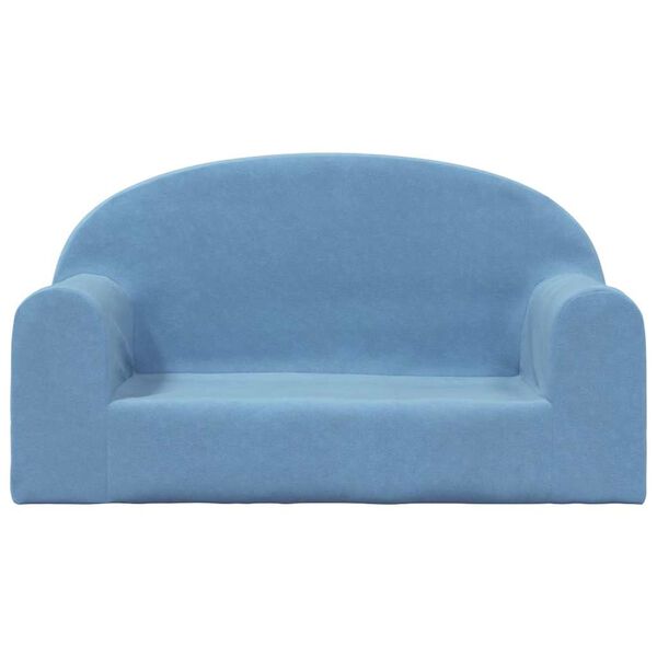 vidaXL Canap&eacute; pour enfants 2 places bleu peluche douce