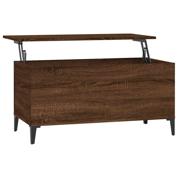 vidaXL Table basse Ch&ecirc;ne marron 90x44,5x45 cm Bois d'ing&eacute;nierie