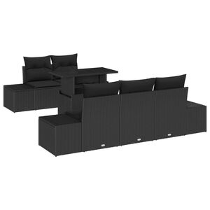 vidaXL Ensemble de canap&eacute; de jardin avec coussin R&eacute;glable 6 pcs Noir