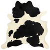 vidaXL Tapis en peau de vache v&eacute;ritable noir et blanc 180x220 cm