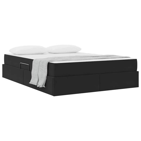 vidaXL Lit avec rangement et matelas Noir 140 x 200 cm Velours