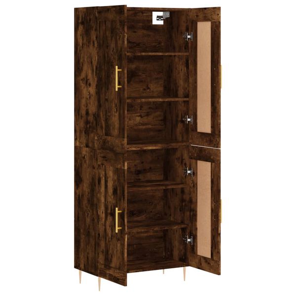 vidaXL Buffet haut Ch&ecirc;ne fum&eacute; 69,5x34x180 cm Bois d'ing&eacute;nierie