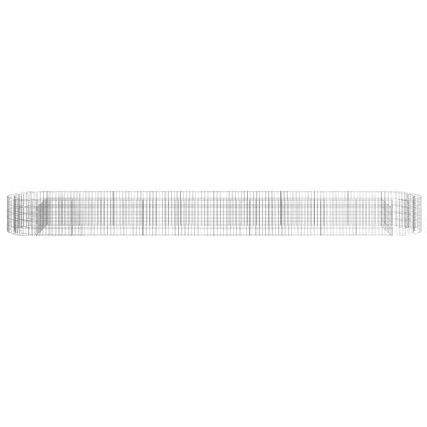vidaXL Lit sur&eacute;lev&eacute; &agrave; gabion Fer galvanis&eacute; 600x100x50 cm