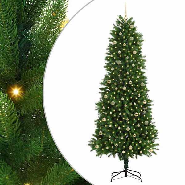 vidaXL Sapin de No&euml;l avec 300 LED avec support Vert 240 cm PE