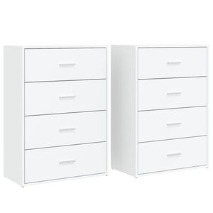vidaXL Buffets 2 pcs blanc 60x31x84 cm bois d'ing&eacute;nierie