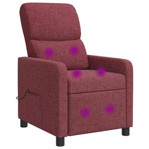 vidaXL Fauteuil de massage inclinable Bordeaux Polyester