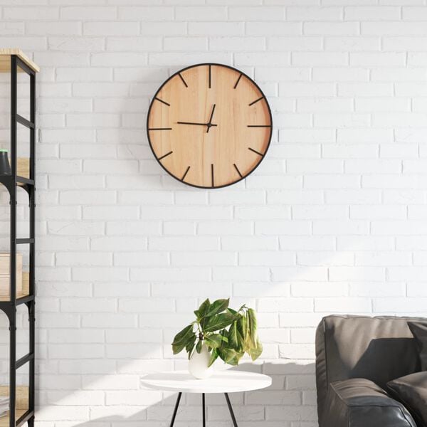 vidaXL Horloge murale marron &Oslash;39 cm fer et bois d'ing&eacute;nierie
