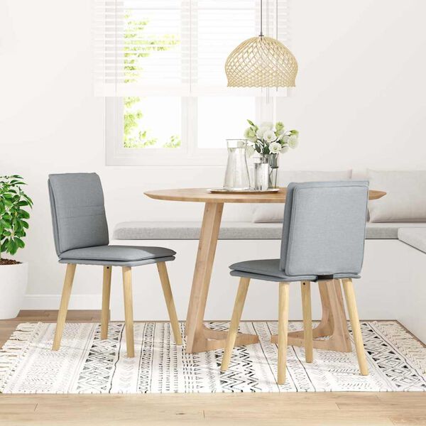 vidaXL Chaises &agrave; manger lot de 2 gris clair tissu
