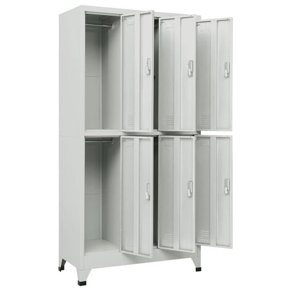 vidaXL Armoire à casier avec 6 compartiments Acier 90x45x180 cm Gris