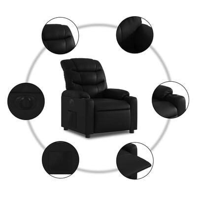 vidaXL Fauteuil inclinable électrique Noir Similicuir