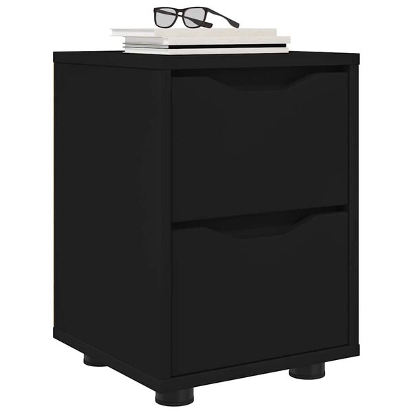 vidaXL Table de chevet Noir 30,5 x 30 x 43 cm Bois d'ing&eacute;nierie