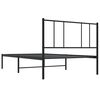 vidaXL Cadre de lit métal sans matelas avec tête de lit noir 80x200 cm