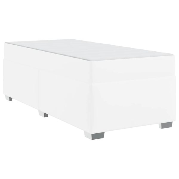vidaXL Cadre de lit avec matelas Blanc 100 x 200 cm tissu