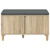 vidaXL Banc d'entr&eacute;e avec coussin Ch&ecirc;ne Sonoma 80 x 38 x 46 cm