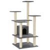 vidaXL Arbre &agrave; chat avec griffoirs en sisal Gris fonc&eacute; 110 cm