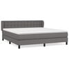 vidaXL Sommier &agrave; lattes de lit avec matelas Gris 180x200 cm Similicuir