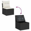 vidaXL Ensemble de canap&eacute; de jardin avec coussin 9 pcs Noir Poly rotin