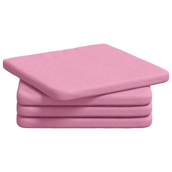 vidaXL Coussins de si&egrave;ge 4 pcs Rose 40 x 40 x 3 cm tissu