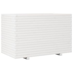 vidaXL Jardini&egrave;re blanc 110x60x72 cm bois de pin massif