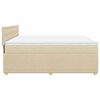 vidaXL Sommier &agrave; lattes de lit avec matelas Cr&egrave;me 180x200 cm Tissu