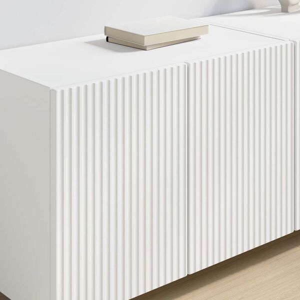 vidaXL Meuble TV mural 2 pcs Blanc 59,5 x 31 x 40 cm Bois d'ing&eacute;nierie