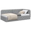 vidaXL Cadre de lit d'angle Gris clair 90 x 190 cm tissu