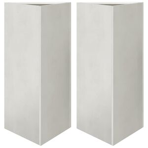 vidaXL Jardini&egrave;res 2 pcs triangulaire 40x34,5x75 cm acier inoxydable