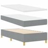 vidaXL Lit &agrave; ressorts avec matelas Gris clair 140 x 190 cm tissu