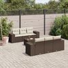 vidaXL Salon de jardin avec coussins 7 pcs marron r&eacute;sine tress&eacute;e