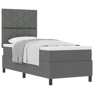 vidaXL Lit &agrave; ressorts avec matelas Gris fonc&eacute; 80 x 200 cm tissu