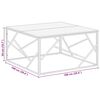 vidaXL Table basse argent&eacute; acier inoxydable et bois massif d'acacia