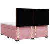 vidaXL Sommier &agrave; lattes de lit avec matelas Rose 180x200 cm Velours
