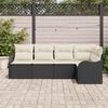 vidaXL Ensemble de canap&eacute; de jardin Noir polyrotin