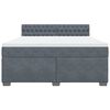vidaXL Sommier &agrave; lattes de lit et matelas Gris fonc&eacute; 180x200cm Velours
