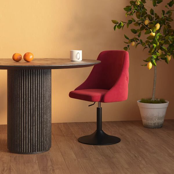 vidaXL Chaise &agrave; manger Rouge bordeaux Velours
