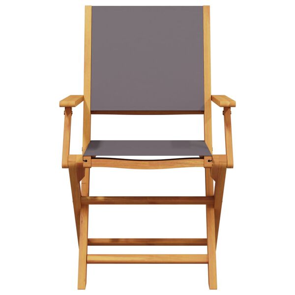 vidaXL Ensemble à manger de jardin 7 pcs anthracite tissu bois massif