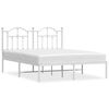 vidaXL Cadre de lit m&eacute;tal sans matelas et t&ecirc;te de lit blanc 140x200 cm