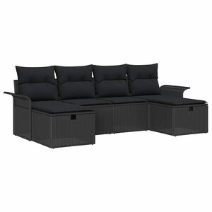 vidaXL Ensemble de canap&eacute; de jardin 6 pc Poly rotin