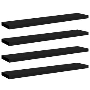 vidaXL &Eacute;tag&egrave;res murales flottantes 4 pcs noir 120x23,5x3,8 cm MDF