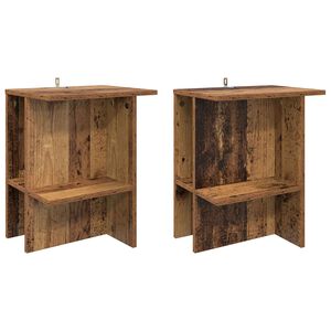 vidaXL Table basse 2 pcs Bois ancien 40 x 30 x 49 cm Bois d'ing&eacute;nierie