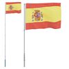 vidaXL Drapeau de l'Espagne et m&acirc;t 5,5 m Aluminium