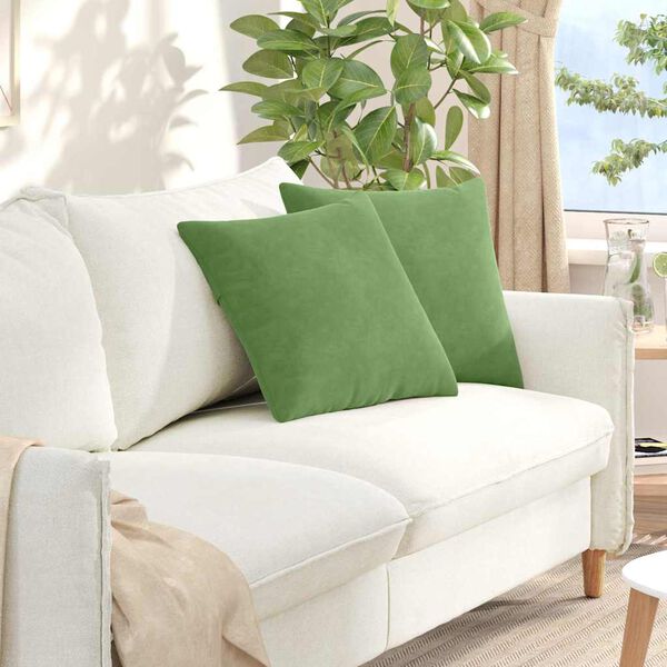vidaXL Coussins de canap&eacute; 2 pcs Vert clair 45 x 45 cm