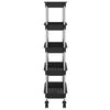 vidaXL Chariot de cuisine 5 niveaux Noir 42x29x128 cm Fer et ABS