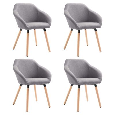 vidaXL Chaises à manger lot de 4 gris clair tissu