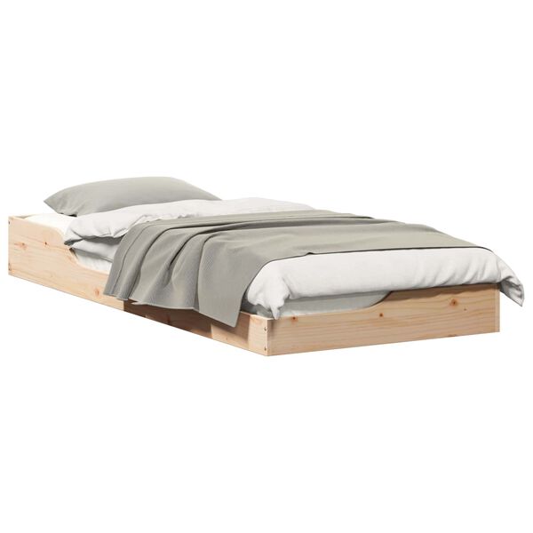 vidaXL Cadre de lit Marron 80 x 210 cm Pin massif