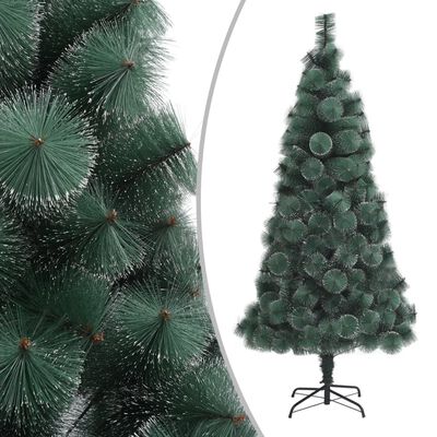 vidaXL Sapin de Noël artificiel pré-éclairé et support vert 210 cm PET